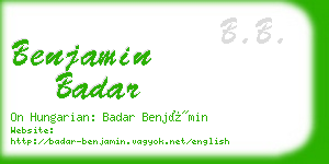 benjamin badar business card